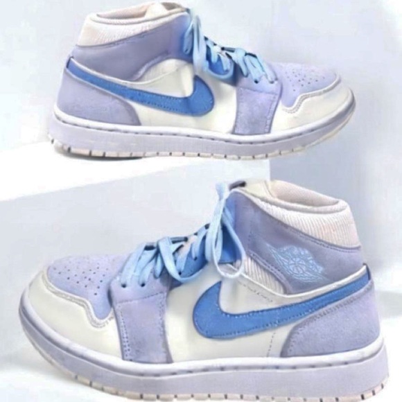 Nike Air Jorden 1 Mid Mixed Textures Light Blue DA- 466100 Authentic - Picture 3 of 10